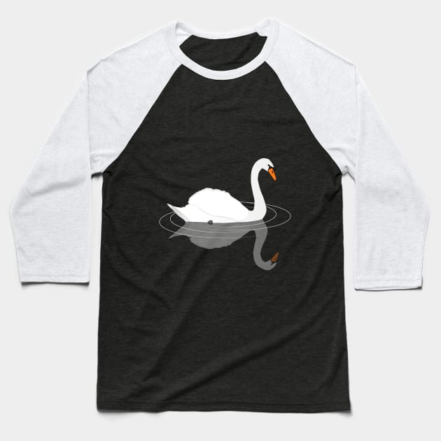 White swan Baseball T-Shirt by Bwiselizzy